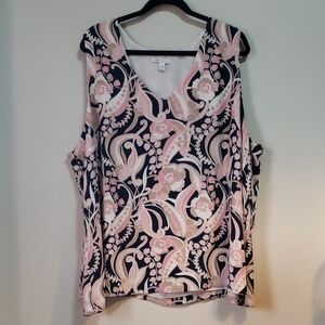 Cato Floral V-Neck Sleeveless Blouse